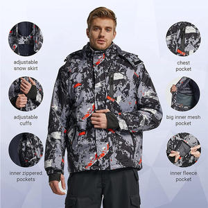 Chaquetas de esquí personalizadas para invierno, abrigo de nieve impermeable transpirable OEM con impresión de logotipo y fabricante de etiqueta privada - Product Image 5