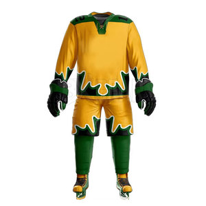 Conjunto de uniforme de hockey sobre hielo cómodo para hombres con diseño transpirable de tela elástica y costura duradera - Product Image 3