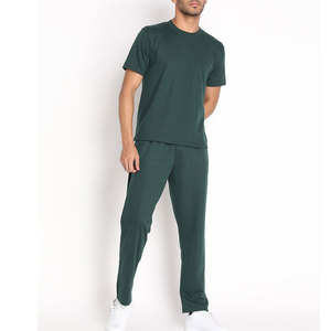 Venta caliente Nueva llegada Ropa cómoda Hombres Camiseta y pantalón Color sólido Ropa de calle Moda Hombres Camiseta y pantalón Conjunto - Product Image 1