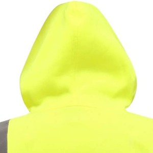 Seguridad vial de alta calidad reflectante seguridad ropa de trabajo cremallera chaqueta con capucha hombres seguridad manga larga construcción sudaderas con capucha - Product Image 4