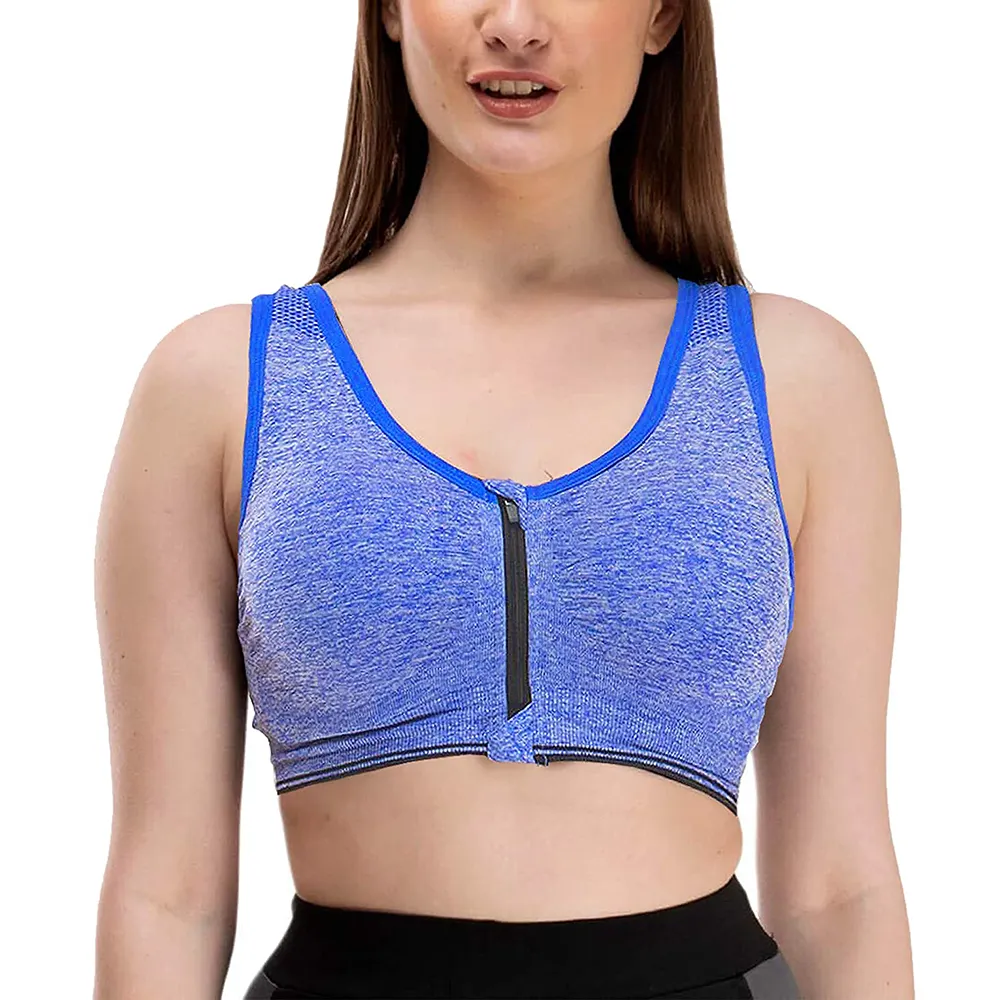 Özelleştirilmiş tasarım spor sütyen kadınlar için mavi renk Spandex custom Made Slim Fit tüm boyutlarda