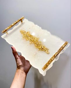 Plateau de service à un étage personnalisable en résine époxy faite à la main, unique en son genre, essentiels de cuisine, décoration pour la maison, restaurant, hôtel - Product Image 6