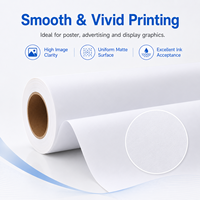 Film PP Mat Brillant Imprimable à l'Eco-Solvant en Rouleau, Papier Synthétique Autocollant Imperméable pour Affiches, Usine de Guangzhou