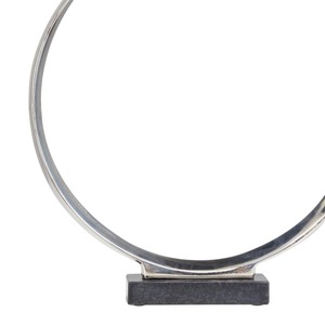 Sculpture de table ronde contemporaine en métal, objet de table artistique, élégant accent décoratif pour la maison, le bureau et l'entrée - Product Image 4