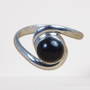 925 Sterling <b>Silver</b> <b>Boho</b> Style <b>Ring</b> Handmade with Black Onyx Gemstone Rhodium Plated Solid Jewelry for Weddings and Parties - Product Image 1