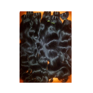 Cabello humano natural alineado con cutícula, paquete de cabello de doble trama, cabello humano indio sin enredos a precio de fábrica al por mayor - Product Image 2