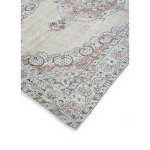 Tapis en laine noué à la main beige-brun vintage pour la maison - Idéal pour salon, couloir, entrée, chambre d'adolescent - Motif médaillon rectangulaire en puzzle - Product Image 2