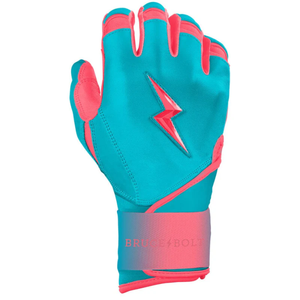 Windex industria Signature Series Guantes de bateo de puño largo-Cuero rosa/verde azulado Diseño único Tasa al por mayor Bruce Bolt - Product Image 5