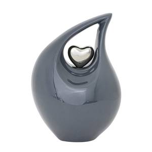 Urna de corazón en forma de lágrima de perla gris sólido para cenizas humanas Cremate Urnas de 6,5 pulgadas para cenizas de adultos - Product Image 2