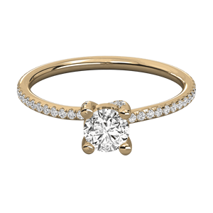 Bague solitaire sertie de micro-clous en diamant rond - Product Image 1