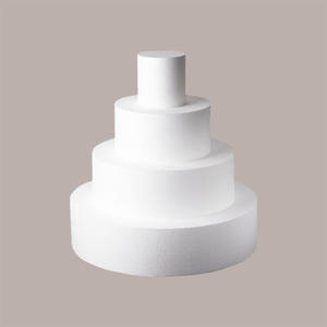 Base de gâteau d'anniversaire réutilisable en polystyrène blanc, diamètre 30 cm et hauteur 10 cm, 5 pièces - Product Image 2