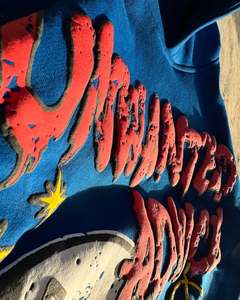 Ensemble sweat-shirt et pantalon de jogging bleu royal avec logo UNWANTED NOVICE imprimé graphique, streetwear, survêtement, coupe ample et oversize - Product Image 4