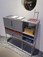 Table basse de rangement modulaire en acier inoxydable pour le salon et la chambre à coucher, table d'appoint pour meubles de maison, salle à manger et entrée