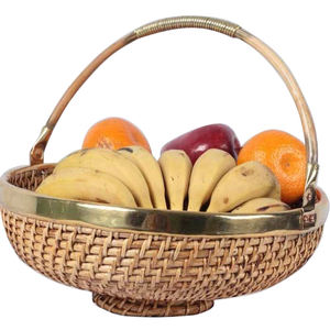 Vente chaude Bambou Panier De Fruits En Bois Qualité Supérieure Courbe À La Main Décoratif Arrondi Fruits Stockage Article Chaud - Product Image 2