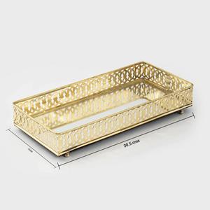 Plateaux dorés de dessus de table de forme différente uniques pour la décoration intérieure du fabricant indien au meilleur prix - Product Image 2