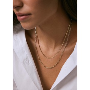 สร้อยคอแฟชั่นแบบเลเยอร์พร้อมโซ่แบบคลิปหนีบกระดาษ - Product Image 2