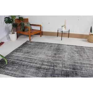 Alfombra de 5.1x8.5 pies, Alfombra Turca Vintage, Alfombra Floral Gris y Negra - Product Image 3