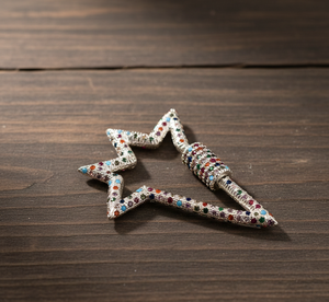 Breloques en argent sterling 925 avec fermoir en forme d'étoile, multicolores, avec zirconiums cubiques, pour hommes et femmes, produit en vrac - Product Image 6