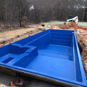 Achetez des piscines hors-sol en fibre de verre à prix avantageux pour la maison familiale, avec des carreaux de mosaïque d'eau infinie dans la cour, de grande taille - Product Image 4