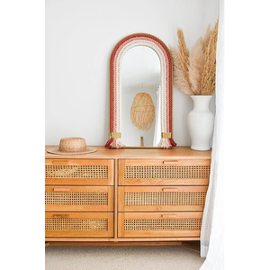 Espejo Costero Bohemio Hecho a Mano con Marco de Cuerda de Ratán Grueso para Decoración de Pared en Cuartos de Niños u Hoteles - Product Image 3