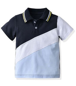 Wholesale Custom Logo Front Printed 100% Cotton Solid Knitted Breathable Quick Dry Casual Short Sleeve Polo Shirts for Children - Product Image 5