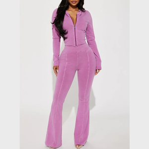 Conjunto Deportivo de Sudadera con Capucha y Pantalones Jogger para Mujer, Diseño Personalizado, Pedidos al por Mayor, Ropa Urbana Cómoda de 2 Piezas, Corte Ajustado - Product Image 4