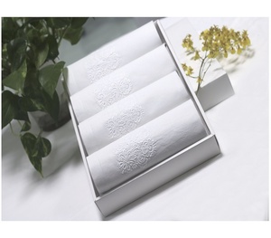 Embroidery White Bunch of Flower <b>Table</b> Napkin High Quality Cotton Dinner Napkin for Home Hotel Restaurant Quang Thanh Embroidery - Product Image 4