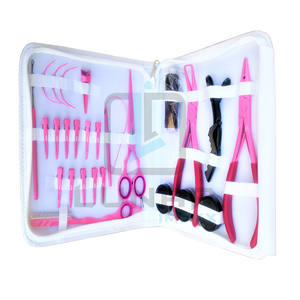 ความสามารถที่กำหนดเองร้านทำผมชุดเครื่องมือในสีชมพูร้อนกับหนังสีขาวกรณีพีวีซีรวมทั้ง4.5ถึง5มิลลิเมตรไมโครขวดลูกปัด - Product Image 1