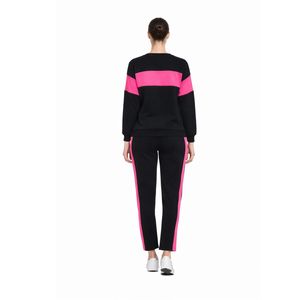 Ensemble de survêtement sport pour femmes de haute qualité, surdimensionné, noir et rose, respirant, vêtements de sport, tenue deux pièces pour femmes - Product Image 5