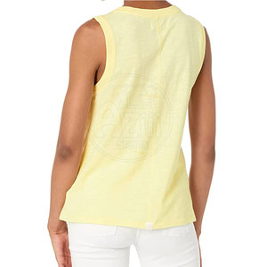 Camiseta sin mangas de algodón transpirable de alta calidad para mujer, logotipo frontal, colores y diseños personalizables, venta al por mayor - Product Image 3