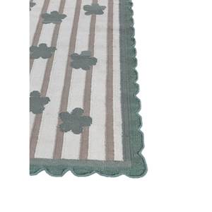 Alhambra Ivory - Alfombras de lana de tejido plano, alfombras de yute hechas a mano con diseño de diamantes a rayas para el hogar, alfombra rectangular para pasillo o junto a la cama - Modelo ADWL-13203 - Product Image 4