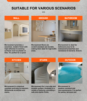 Microciment imperméable pour douche, peinture microciment pour sols, microciment mural, revêtement de sol microciment pour salle de bain