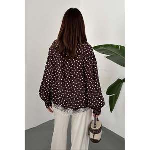 เสื้อลูกไม้ลายจุดสีน้ำตาล - สีน้ำตาล - Product Image 5