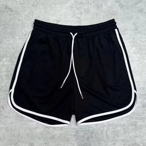 Shorts de sport confortables pour hommes couleur unie coupe ample lettre décontractée Shorts imprimés Polyester Short de sport en maille vierge pour hommes - Product Image 1