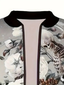 แจ็กเก็ตบอมเบอร์สีดำปรับแต่งได้คุณภาพสูงสำหรับผู้ชายขายดีเสื้อพร้อมซิปปิดระบายอากาศลายพิมพ์พลัสไซส์ - Product Image 3