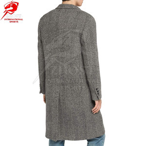 Vêtements décontractés, manteaux en laine pour hommes avec logo personnalisé, matière en mélange de laine douce, col classique à revers, design structuré, coupe confortable - Product Image 3