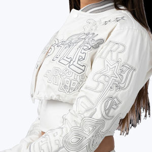 2025 New Arrived Women's XL Varsity Jacket Fashionable Crop Top with Custom Label Competitive Price Long Length - Product Image 6