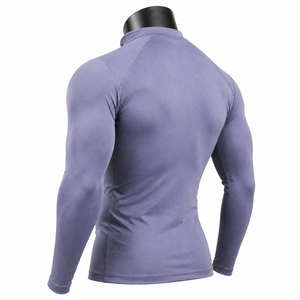 Custom Men’s Compression Shirt Half Zip <b>Long</b> <b>Sleeve</b> Gym Fitness Graphic <b>Base</b> <b>Layer</b> Sportswear OEM ODM - Product Image 6