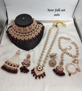 TRADITIONAL & FANCY ANTIQUE DESIGNER BRIDAL JEWELLERY GOLD PLATED and CZ ZIRCON BRIDAL <b>WEDDING</b> <b>NECKLACE</b> <b>SET</b> and FORWOMEN & GIRL - Product Image 3