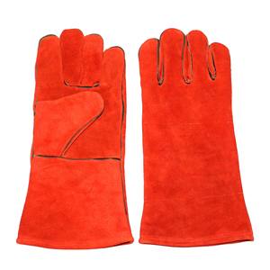 Guantes de Soldadura de Cuero Naranja Resistentes al Calor, Protección para las Manos, Guantes de Seguridad para Trabajo, Guantes de Cuero de Vaca - Product Image 5