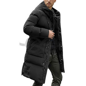 Abrigo largo acolchado de invierno para hombre, chaqueta gruesa y cálida con capucha, cierre de cremallera, elegante Parka para nieve, clima frío, comodidad, moda - Product Image 1