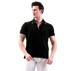Polo informal con logotipo personalizado para hombre, Camisa lisa de alta calidad, 95% algodón, 5% Lyra, hecha en Turkiye, venta al por mayor - Product Image 1