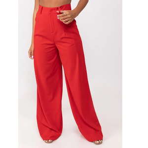 Pantalon et pantalon en coton mélangé décontracté multicolore élégant bureau dames mode formelle vêtements pour femmes - Product Image 1