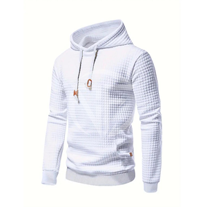 Sudadera informal de invierno para hombre, Sudadera con capucha con estampado de sublimación sólida, ajuste holgado cómodo con diseño de bolsillo de cuello con capucha suave - Product Image 5