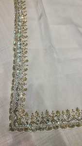 Saree en soie d'organza pure avec fil Zari paillettes travail pièce de chemisier long de Style indien pour les femmes pour les mariages et les fêtes - Product Image 2