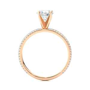 แหวนเพชรโมอิสซาไนต์สเตอร์925เงินทรงกลมแหวนหมั้นเพชรโมอิสซาไนต์ - Product Image 1