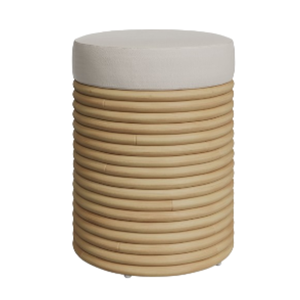 Rattan Macaron <b>Stool</b> With Round Shape Durable Eco-Friendly <b>Stools</b> With Cushion <b>For</b> Home Outdoor and Indoor Furniture - Product Image 1