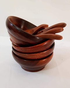 Sustainable High-Enamel <b>Wooden</b> Bowls <b>Set</b> for Hotel Restaurants <b>Ice</b> <b>Cream</b> Dessert Serving Bowls Decorative <b>Wooden</b> Bowl Bulk - Product Image 1