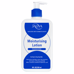 Lozione idratante senza profumo JALIYA 8 FLOZ/238 ml per il corpo sviluppata con dermatologi per la <span class=keywords><strong>pelle</strong></span> <span class=keywords><strong>secca</strong></span> e <span class=keywords><strong>molto</strong></span> <span class=keywords><strong>secca</strong></span> - Product Image 1