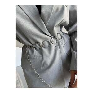 Round Detailed Women's <b>Chain</b> Waist <b>Belt</b>, Jacket <b>Belt</b>, Dress <b>Belt</b>, Shirt <b>Belt</b>, <b>Chain</b> <b>Belt</b> - Silver - Product Image 4